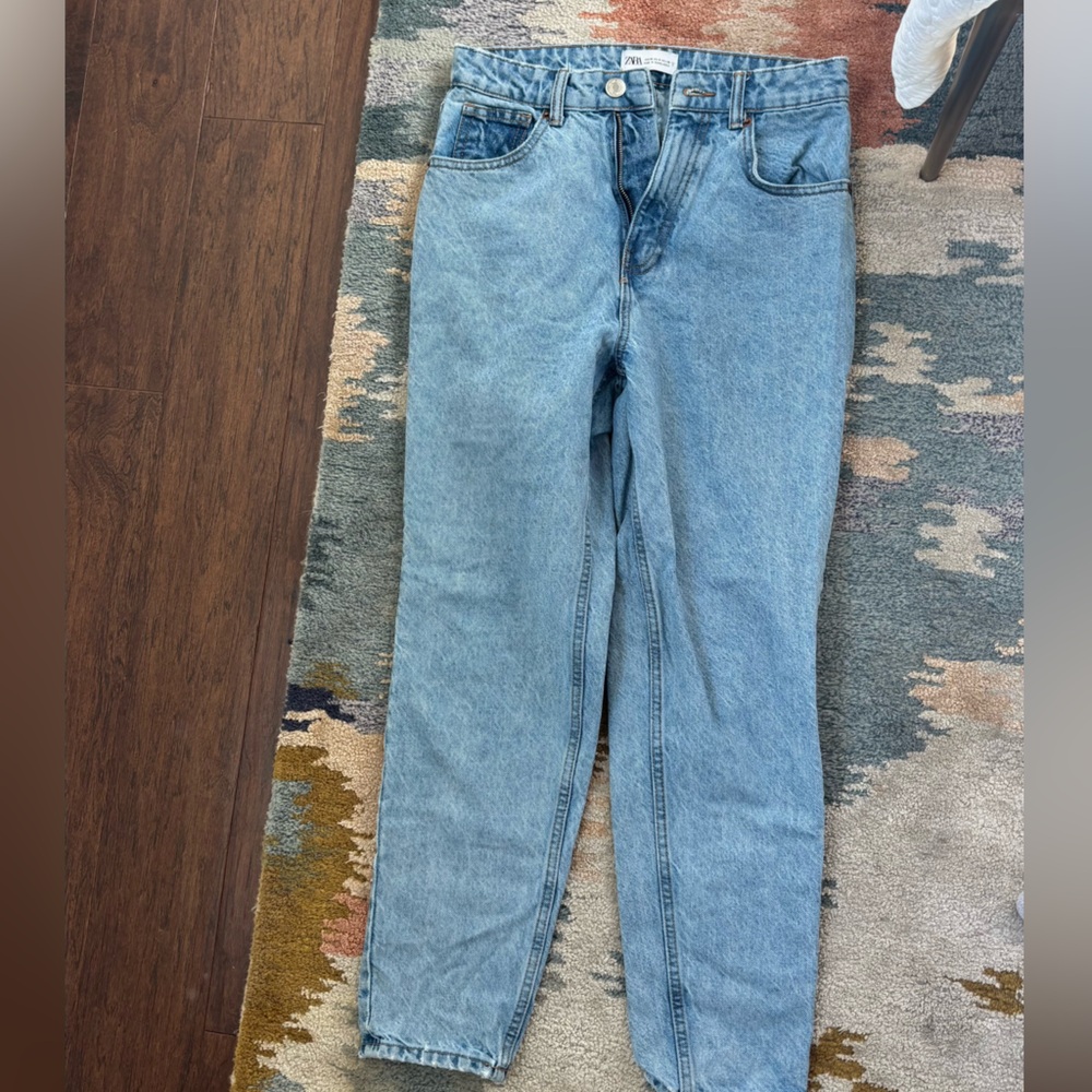 Zara Light Blue Straight Leg Jeans